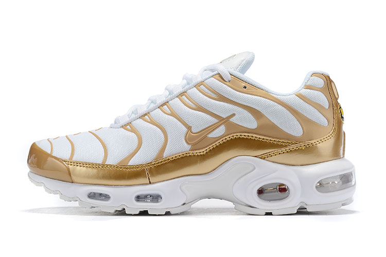 Nike Air Max VaporMax Plus White Gold Shoes - Click Image to Close